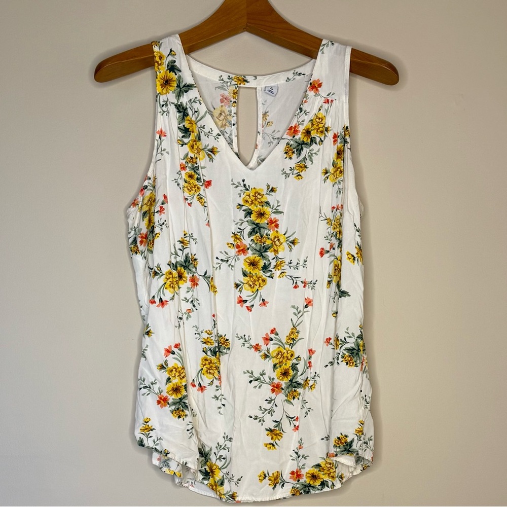 Sleeveless V-Neck Keyhole Tank Top Blouse Old Navy XL Tall